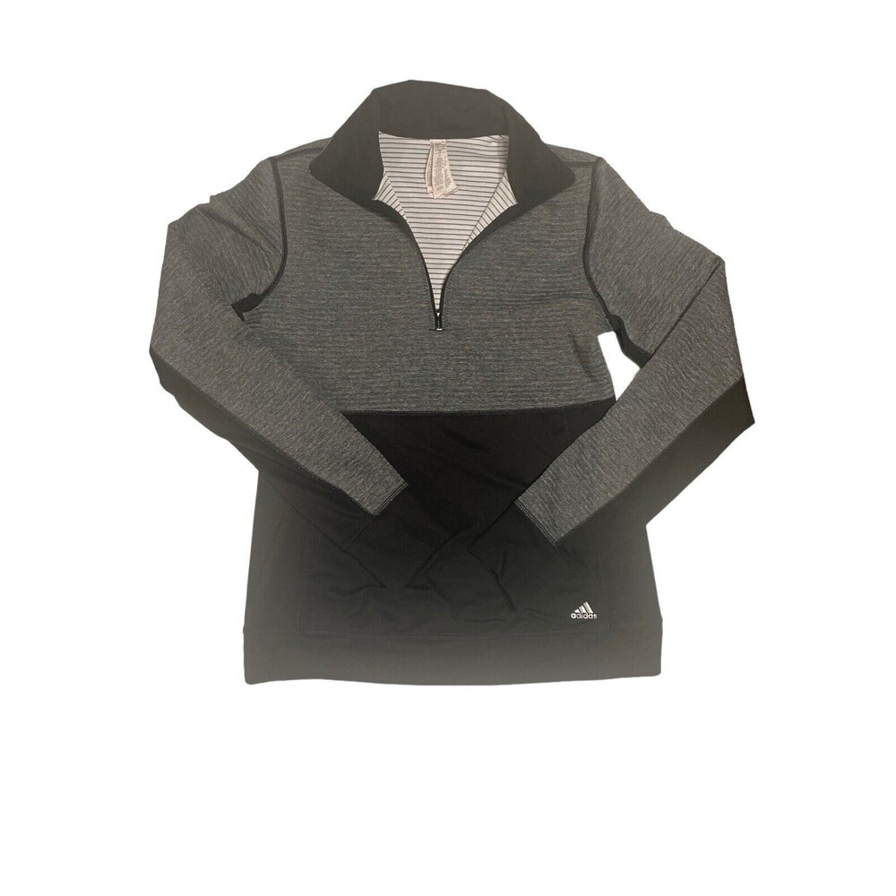 Adidas Womens Size Small Pullover‎ 1/4 Zip High Neck Long Sleeve Thumb Holes
